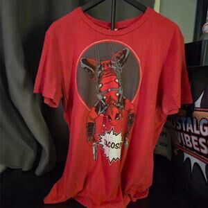 Marvel Deadpool Tacos?! T-Shirt Size Large Red Graphic Tee Comic Antihero Size L